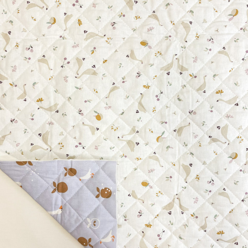 Printed Quilted Cotton JACAPI 1B / SIDONIE 1B Parma / White